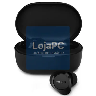 Auscultadores Bluetooth Philips TAT1300BK com estojo de carga/ Autonomia 6h/ Pretos