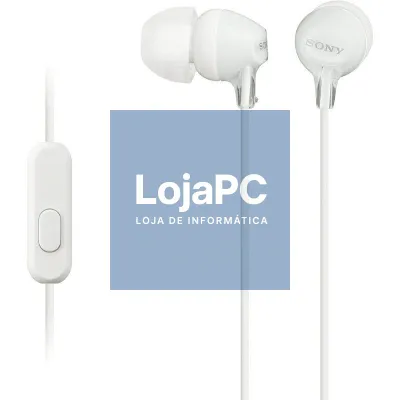 Auscultadores Intrauditivos Sony MDR-EX15AP/ com Microfone/ Jack 3.5/ Brancos