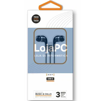 Auscultadores Intrauditivos Tech One Tech earTECH TEC1305/ com Microfone/ USB Tipo-C/ Pretos