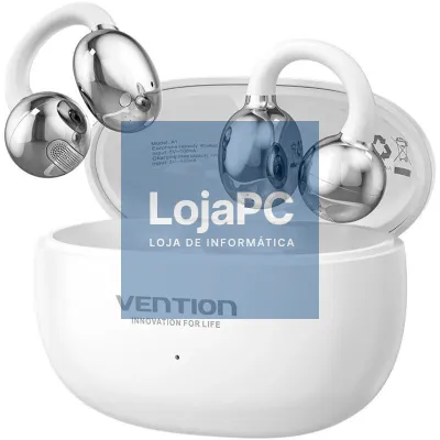Auscultadores Bluetooth Vention Echo Clip A11 Pro com estojo de carga/ Autonomia 6h/ Brancos