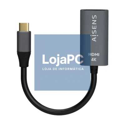 Conversor HDMI 4K 60Hz Aisens A109-0683/ HDMI Fêmea - USB Tipo-C Macho/ 15cm/ Cinzento