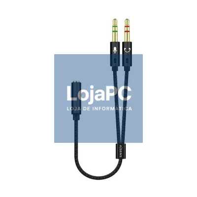 Cabo Estéreo Aisens A128-0418/ Jack 3.5 Fêmea - 2x Jack 3.5 Macho/ 25cm/ Preto