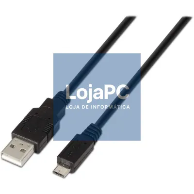 Cabo USB 2.0 Aisens A101-0027/ USB Macho - MicroUSB Macho/ 480Mbps/ 80cm/ Preto