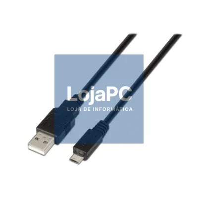 Cabo USB 2.0 Aisens A101-0028/ USB Macho - MicroUSB Macho/ até 2.5W/ 60Mbps/ 1.8m/ Preto