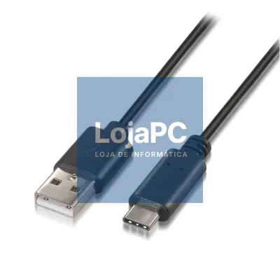 Cabo USB 2.0 Tipo-C Aisens A107-0050/ USB Tipo-C Macho - USB Macho/ 480Mbps/ 50cm/ Preto
