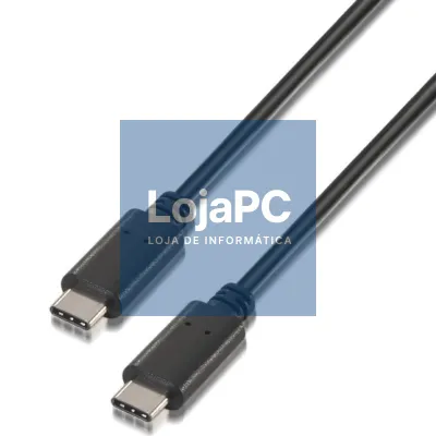 Cabo USB 2.0 Tipo-C Aisens A107-0055/ USB Tipo-C Macho - USB Tipo-C Macho/ 480Mbps/ 50cm/ Preto