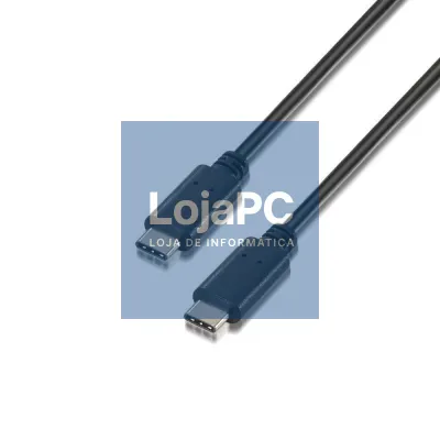 Cabo USB 2.0 Tipo-C Aisens A107-0056/ USB Tipo-C Macho - USB Tipo-C Macho/ 480Mbps/ 1m/ Preto