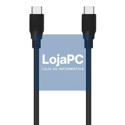 Cabo USB 3.2 Tipo-C Aisens A107-0702 20GBPS 5A 100W/ USB Tipo-C Macho - USB Tipo-C Macho/ até 100W/ 20Gbps/ 1m/ Preto