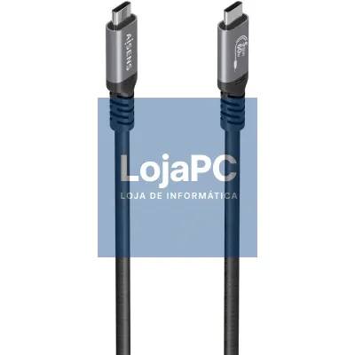 Cabo USB 3.2 Tipo-C Aisens A107-0992/ USB Tipo-C Macho - USB Tipo-C Macho/ até 60W/ 5Gbps/ 10m/ Preto