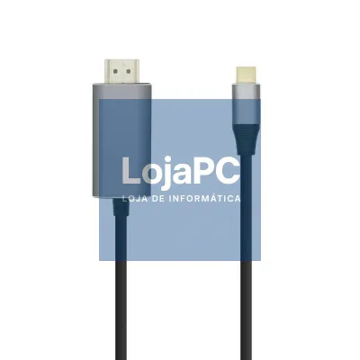 Cabo Conversor Aisens A109-0392/ USB Tipo-C Macho - HDMI Macho/ até 27W/ 1250Mbps/ 80cm/ Preto
