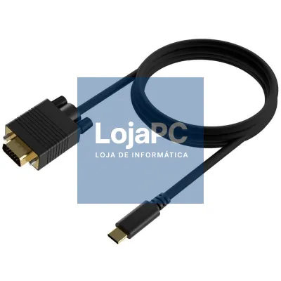 Cabo Conversor Aisens A109-0693/ USB Tipo-C Macho - VGA Macho/ até 27W/ 1250Mbps/ 1.8m/ Preto