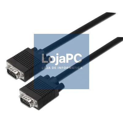 Cabo SVGA Aisens A113-0069/ VGA Macho - VGA Macho/ até 3W/ 10Mbps/ 3m/ Preto