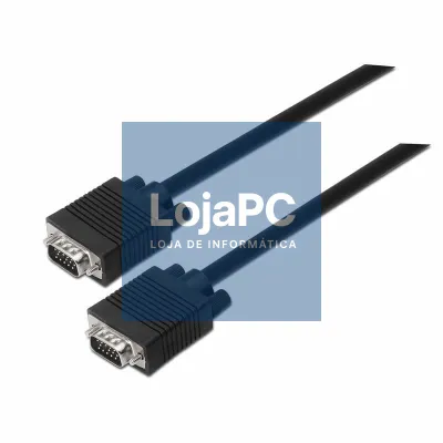Cabo SVGA Aisens A113-0070/ VGA Macho - VGA Macho/ até 3W/ 10Mbps/ 5m/ Preto