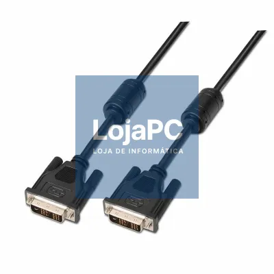 Cabo DVI Aisens A117-0086/ DVI-D Macho - DVI-D Macho/ até 3W/ 10Mbps/ 1.8m/ Preto
