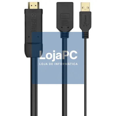 Cabo Conversor 4K Aisens A122-0642/ HDMI Macho - DisplayPort Fêmea - USB Macho/ até 10W/ 2250Mbps/ 10cm + 10cm/ Preto
