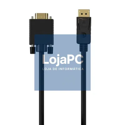 Cabo Conversor Aisens A125-0552/ DisplayPort Macho - VGA Macho/ até 5W/ 2300Mbps/ 1m/ Preto