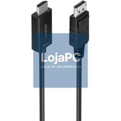Cabo Conversor Aisens A125-0895/ DisplayPort Macho - HDMI 4K Macho/ 3m/ Preto