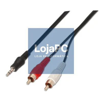 Cabo Estéreo Aisens A128-0147/ Jack 3.5 Macho - 2x RCA Macho/ até 0.1W/ 1.5m/ Preto
