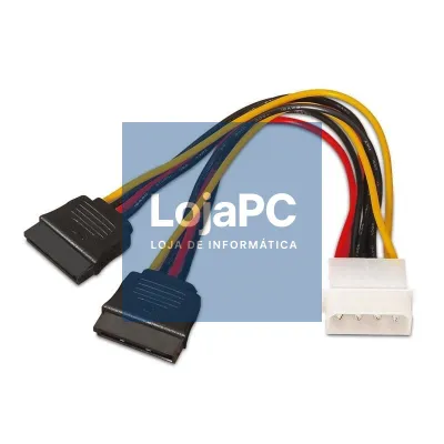Cabo Duplicador de Alimentação Aisens A131-0161/ Molex 4 PIN Macho - 2x SATA Fêmea/ até 54W/ 20cm
