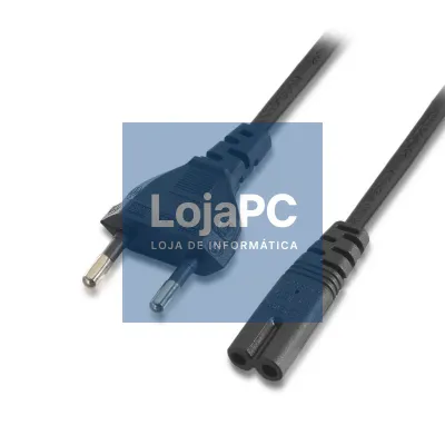 Cabo Alimentação Forma 8 Aisens A132-0173/ CEE7/16 Macho - C7 Fêmea/ até 1500W/ 1.5m/ Preto