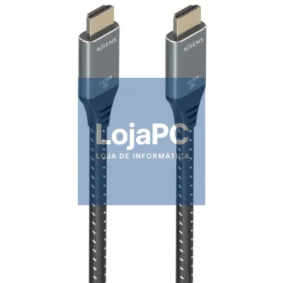 Cabo HDMI 2.1 8K Aisens A150-0876/ HDMI Macho - HDMI Macho/ 5m/ Cinzento y Preto