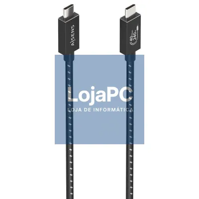 Cabo USB 4.0 Tipo-C Aisens A156-0866/ USB Tipo-C Macho - USB Tipo-C Macho/ até 240W/ 40Gbps/ 50cm/ Cinzento