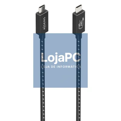 Cabo USB 4.0 Tipo-C Aisens A156-0867/ USB Tipo-C Macho - USB Tipo-C Macho/ até 240W/ 40Gbps/ 1m/ Cinzento