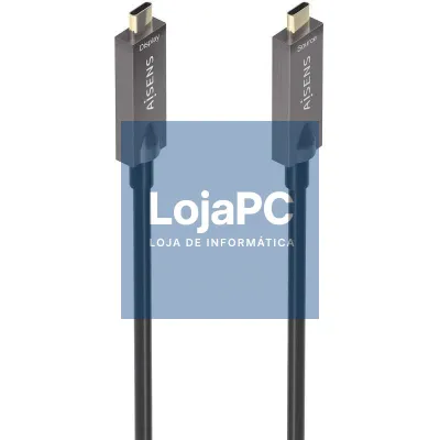 Cabo USB 3.1 Tipo-C Aisens AOC A157-0882/ USB Tipo-C Macho - USB Tipo-C Macho/ até 60W/ 10Gbps/ 10m/ Preto