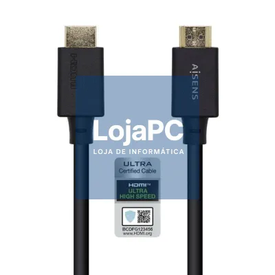 Cabo HDMI 2.1 8K Aisens A150-0424/ HDMI Macho - HDMI Macho/ 3m/ Certificado/ Preto