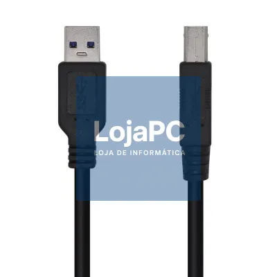Cabo USB 3.0 Impressora Aisens A105-0444/ USB Tipo-B Macho - USB Macho/ 5Gbps/ 2m/ Preto