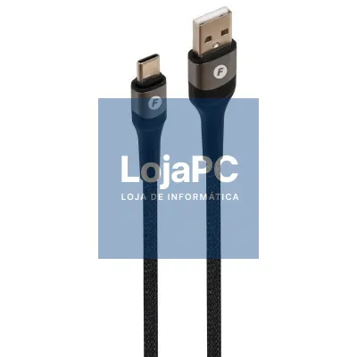 Cabo USB 2.0 Tipo-C Fonestar USB-CA/ USB Tipo-C Macho - USB Macho/ 480Mbps/ 1m/ Preto