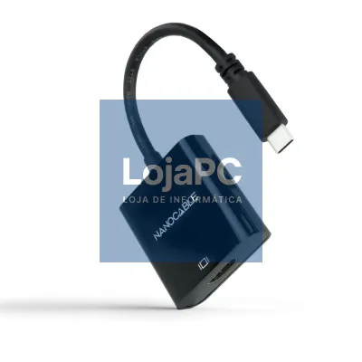 Conversor Nanocable 10.16.4102-BK/ USB Tipo-C Macho - HDMI Fêmea/ 15cm/ Preto