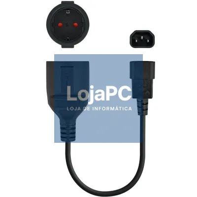 Adaptador Alimentação Nanocable 10.22.0902/ C14 Macho - CEE7 Fêmea/ 50cm/ Preto