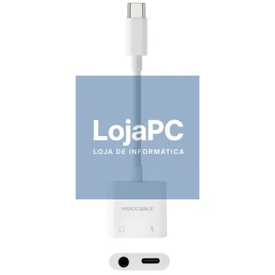 Adaptador Audio Nanocable 10.24.1206/ USB Tipo-C Macho - Jack 3.5 Fêmea/ USB Tipo-C Fêmea/ Branco
