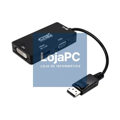 Cabo Conversor Nanocable 10.16.3301-BK/ Displayport Macho - VGA Fêmea/ DVI Fêmea/ HDMI Fêmea/ 15cm/ Preto