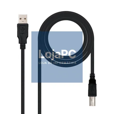 Cabo USB 2.0 Impressora Nanocable 10.01.0105-BK/ USB Tipo-B Macho - USB Macho/ 4.5m/ Preto
