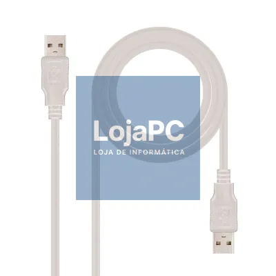 Cabo USB 2.0 Nanocable 10.01.0302/ USB Macho - USB Macho/ 1m/ Beige