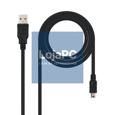 Cabo USB 2.0 Nanocable 10.01.0400/ USB Macho - MiniUSB Macho/ 50cm/ Preto