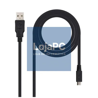 Cabo USB 2.0 Nanocable 10.01.0501/ USB Macho - MicroUSB Macho/ 1.8m/ Preto