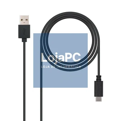 Cabo USB 2.0 Nanocable 10.01.2101/ USB Tipo-C Macho - USB Macho/ 480Mbps/ 1m/ Preto