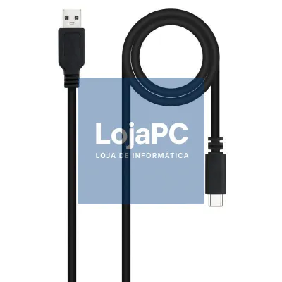 Cabo USB 2.0 Nanocable 10.01.2101-L150/ USB Tipo-C Macho - USB Macho/ 480Mbps/ 1.5m/ Preto