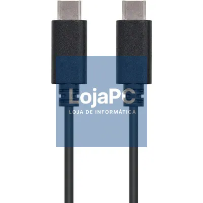 Cabo USB 2.0 Tipo-C Nanocable 10.01.2301/ USB Tipo-C Macho - USB Tipo-C Macho/ 480Mbps/ 1m/ Preto