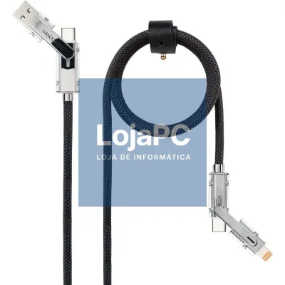 Cabo USB 2.0 Tipo-C Nanocable 10.01.2602/ USB Tipo-C Macho + USB Macho - USB Tipo-C Macho + Lightning Macho/ até 27W/ 480Mbps/ 2m/ Preto