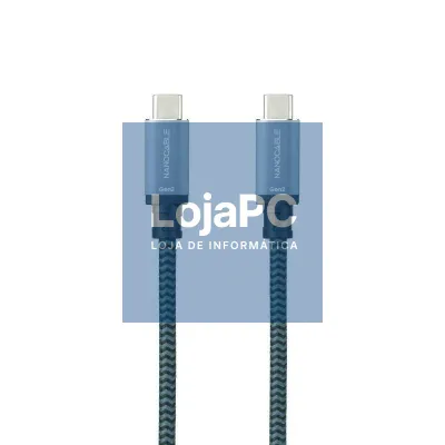 Cabo USB 3.2 Tipo-C Nanocable 10.01.4103-COMB/ USB Tipo-C Macho - USB Tipo-C Macho/ até 100W/ 20Gbps/ 3m/ Cinzento y Preto