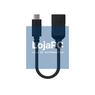 Cabo USB 3.1 Nanocable 10.01.4201/ USB Tipo-C Macho - USB Fêmea/ 15cm/ Preto