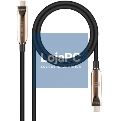 Cabo USB 3.2 Tipo-C AOC Nanocable 10.01.4610/ USB Tipo-C Macho - USB Tipo-C Macho/ até 60W/ 10Gbps/ 10m/ Preto