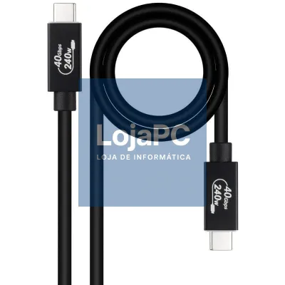 Cabo USB 4.0 Nanocable 10.01.5002/ USB Tipo-C Macho - USB Tipo-C Macho/ até 240W/ 40Gbps/ 1.8m/ Preto