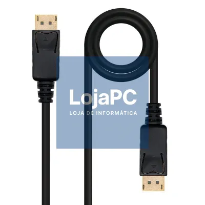 Cabo DisplayPort 1.2 4K Nanocable 10.15.2301/ DisplayPort Macho - DisplayPort Macho/ 1m/ Preto