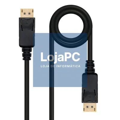 Cabo DisplayPort 1.2 4K Nanocable 10.15.2302/ DisplayPort Macho - DisplayPort Macho/ 2m/ Preto