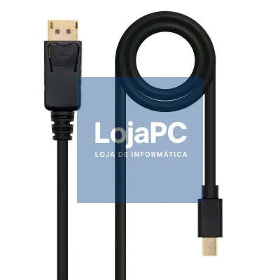 Cabo Mini DisplayPort 1.2 4K Nanocable 10.15.2402/ Mini DisplayPort Macho - DisplayPort Macho/ 2m/ Preto